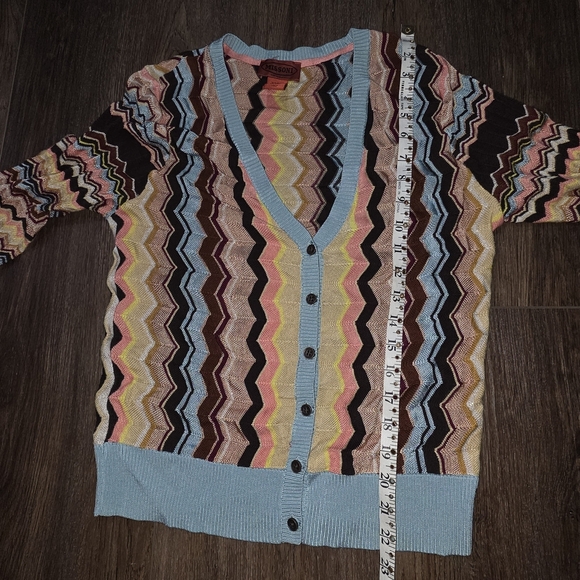 Missoni for Target Zigzag Knit Cardigan Sweater Medium Retro Multicolor Chevron - Picture 8 of 10